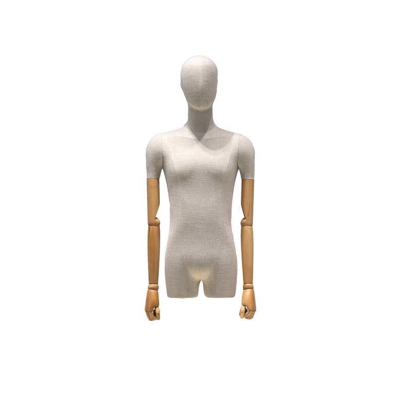 Van het de doek de Halve Lichaam van de bamboejute Mannelijke Ledenpop met Hoofdontwerp die het Temperament & de Verschijning van het Model verbeteren